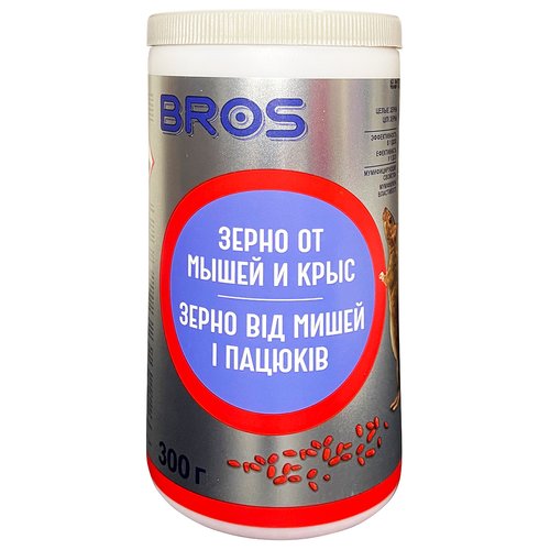 "Протруєне зерно для знищення гризунів" (300 г) від Bros, Польща